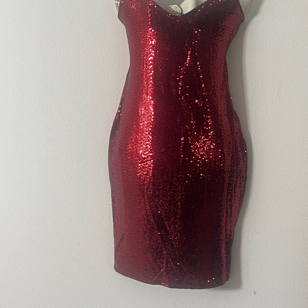 Mind Code Sparkling Red Backless Dress - image 5